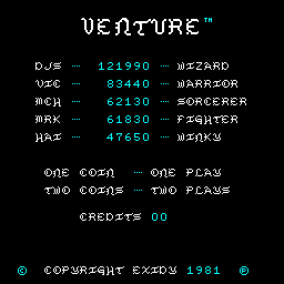 Venture (version 4) Title Screen